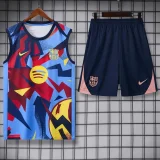 2025-26 Mens Barcelona Light blue vest Training Short Suit