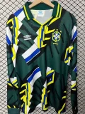1994 Brazil Green Goalkeeper Long Sleeve Retro Soccer Jersey
