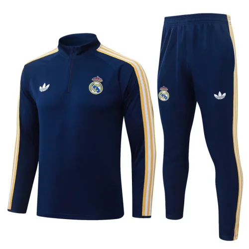 2026-27 Real Madrid Royal blue Half Pull Tracksuit  #B26028