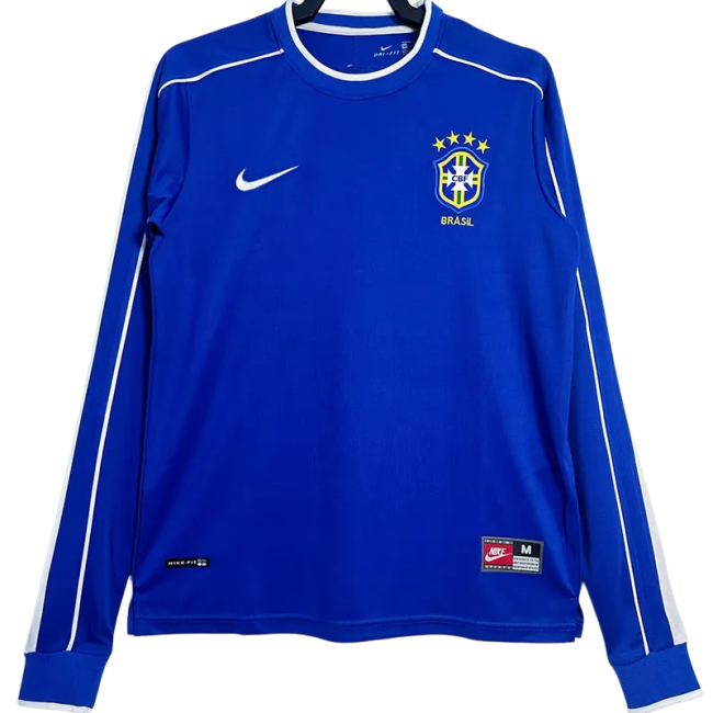 1998 Brazil Away Long Sleeve Retro Soccer Jersey