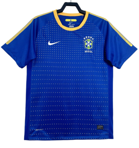 2010 Mens Retro Brazil blue  Away Soccer Jersey