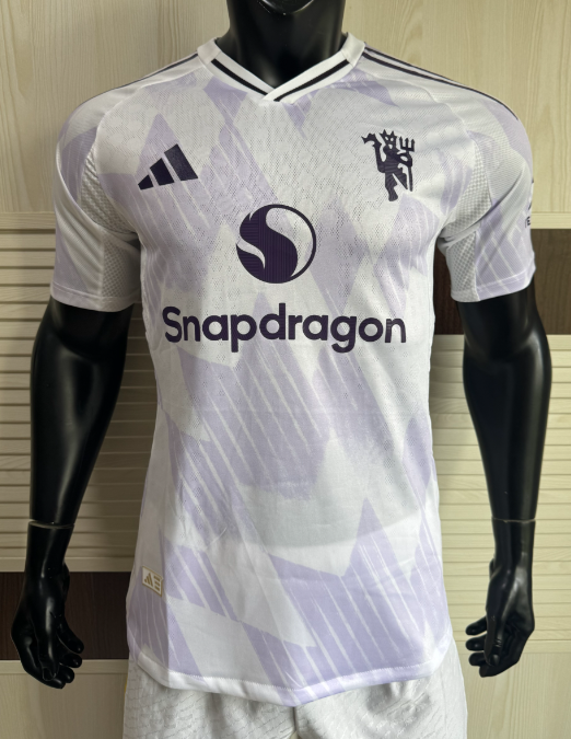 2025-26  Mens Manchester United  white Away Player version Soccer Jersey