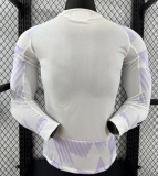 2025-26 Mens Manchester United away white Player Long Sleeve soccer Jersey