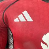 2025-26 Mens Manchester United home red Player version Long sleeve Jersey