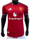 2025-26  Mens Manchester United home  red  Player version Soccer Jersey