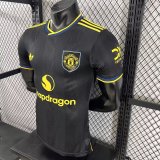 2025-26 Mens Manchester United Third away black  Player version soccer Jersey