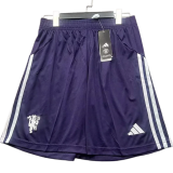 2025-26  Mens Manchester United AWAY Purple Shorts Pants