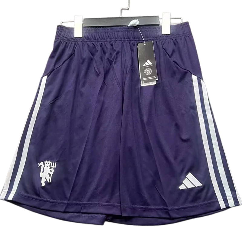 2025-26  Mens Manchester United AWAY Purple Shorts Pants