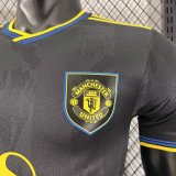 2025-26 Mens Manchester United Third away black  Player version soccer Jersey
