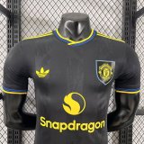 2025-26 Mens Manchester United Third away black  Player version soccer Jersey
