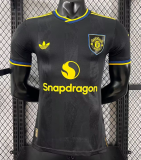 2025-26 Mens Manchester United Third away black  Player version soccer Jersey