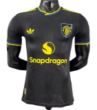 2025-26 Mens Manchester United Third away black  Player version soccer Jersey