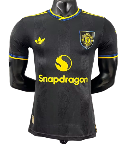2025-26 Mens Manchester United Third away black  Player version soccer Jersey