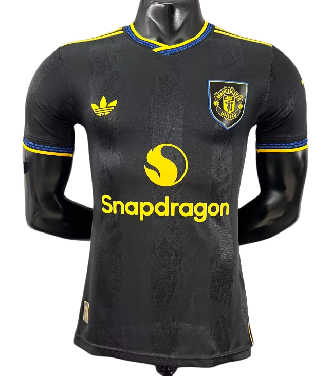 2025-26 Mens Manchester United Third away black  Player version soccer Jersey
