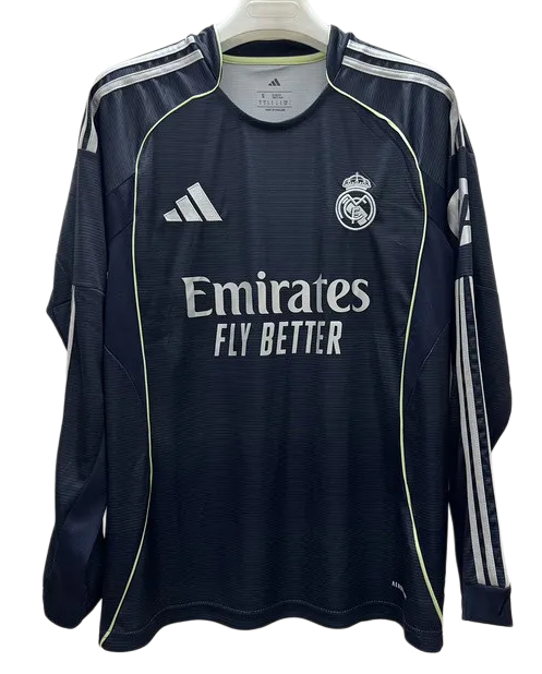 2025-26Mens Real Madrid away Long Sleeve Soccer Jersey