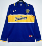 1996-97  Mens Boca Juniors Home Retro  Long Sleeve  Soccer Jersey