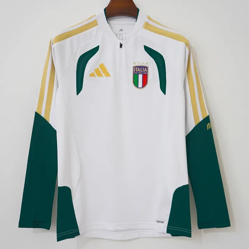 2026-27 Italy White Top Half Pull Tracksuit