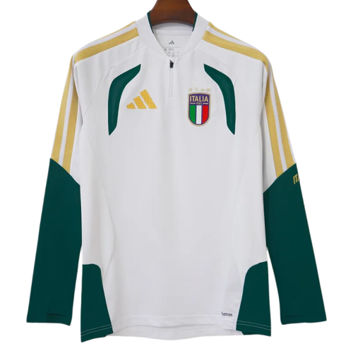 2026-27 Italy White Top Half Pull Tracksuit