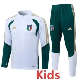 2026-27 Kids Italy White  Half Pull Tracksuit #E26015