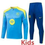 2025-26  Kids Barcelona Light blue Half Pull Tracksuit #E25241