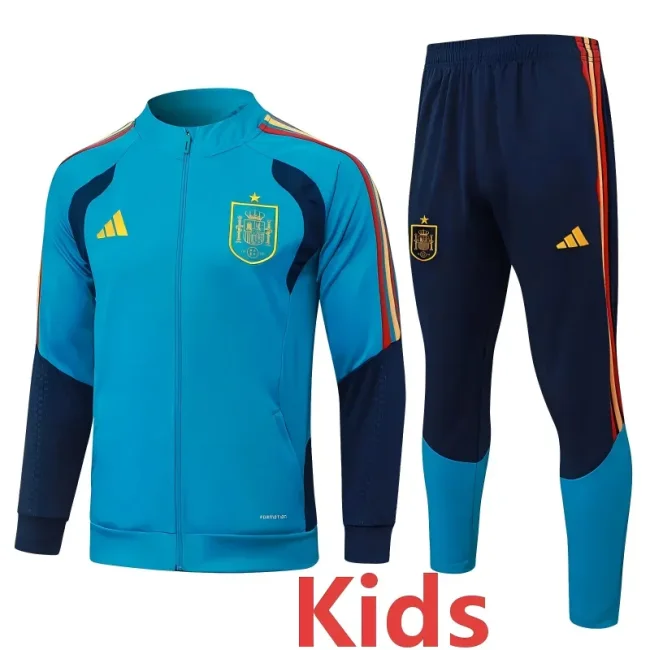 2026-27 Spain Lake blue Kids Jacket Tracksuit #E26013