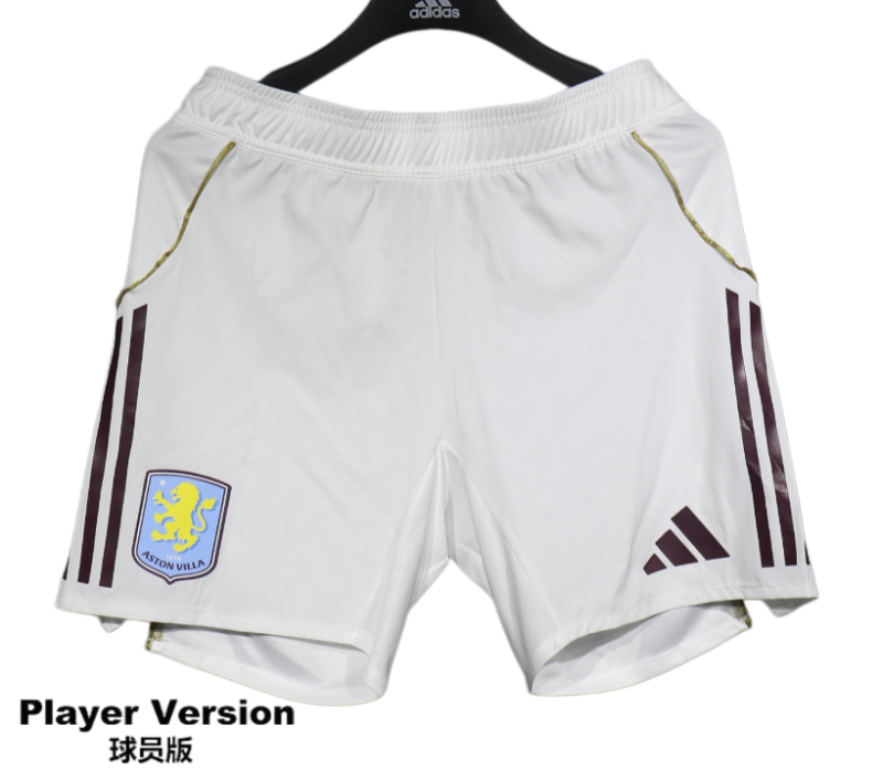 2025-26 Mens Aston Villa player  white  Shorts Pants