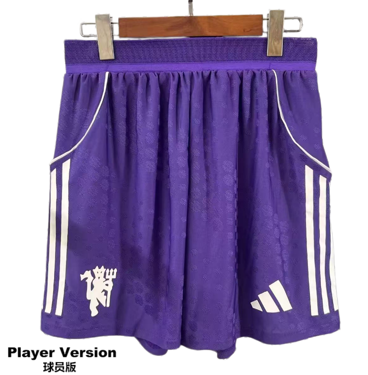 2025-26  Mens Manchester United AWAY Purple player Shorts Pants