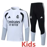 2026-27 Real Madrid White Kids Half Pull Tracksuit #E26016