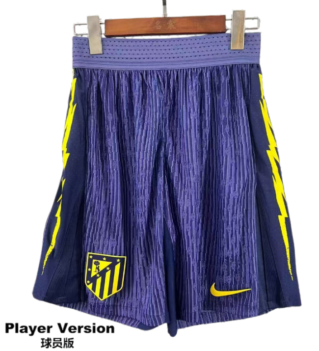 2025-26 Mens Atletico Madrid away player version  Purple Shorts Pants