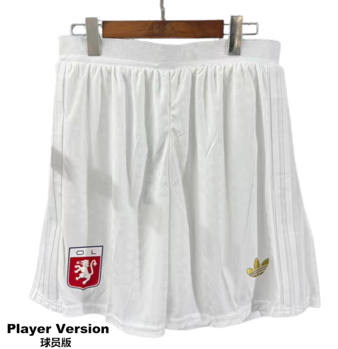 2025-26 Mens Lyon home white  player version Shorts Pants