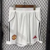 2025-26 Mens Manchester United player home white Shorts Pants