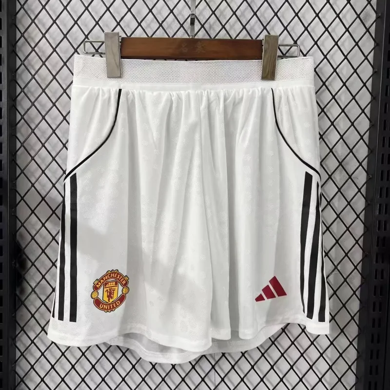 2025-26 Mens Manchester United player home white Shorts Pants