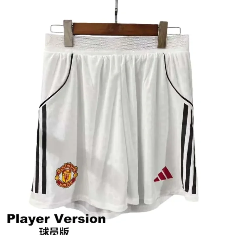 2025-26 Mens Manchester United player home white Shorts Pants