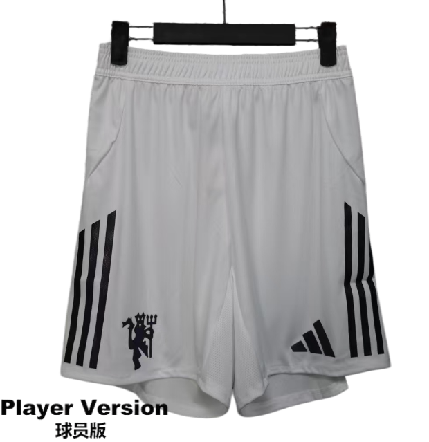 2025-26  Mens Manchester United white Player version Shorts  Pants