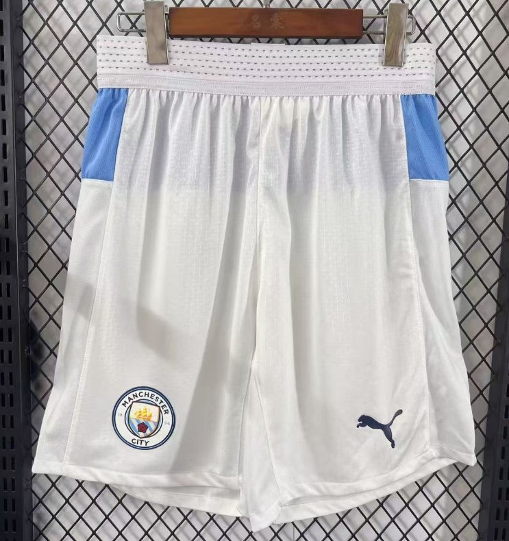 2025-26 Mens Manchester City new player home white Shorts Pants
