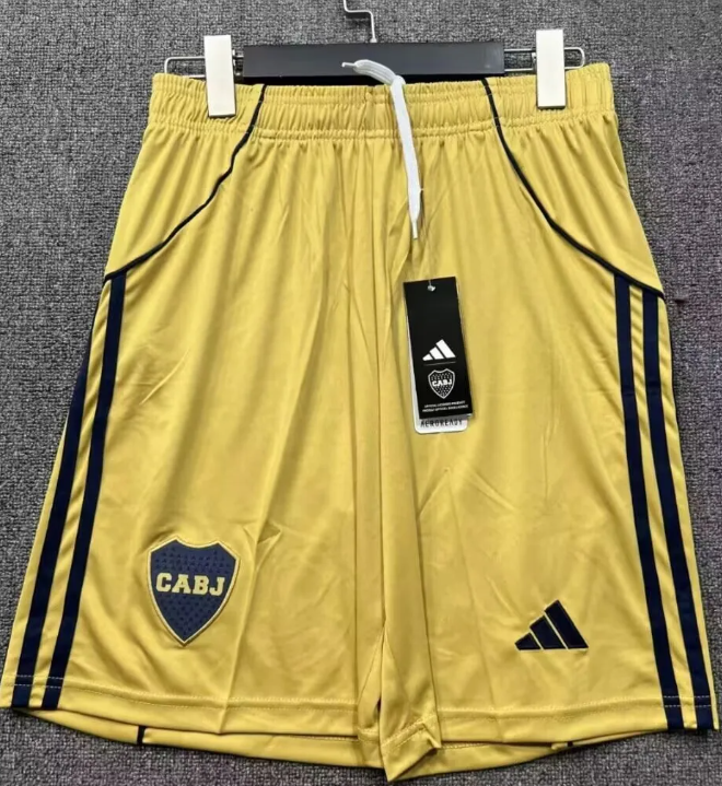2025-26 Mens Boca Juniors yellow away Shorts Pants