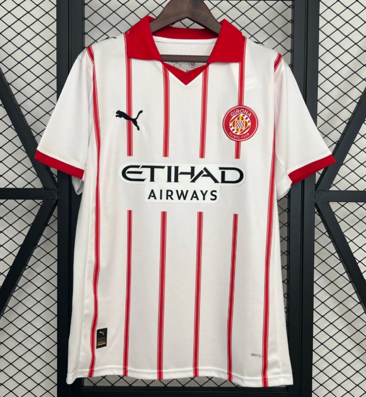 2025-26 Mens Girona home white soccer Jersey