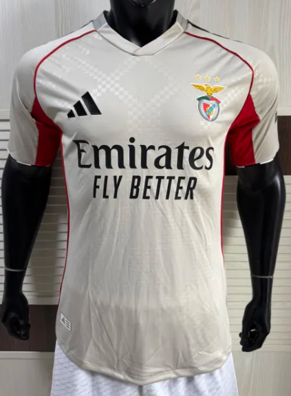 2025-26 Men's Benfica away yellow Player version soccer Jersey