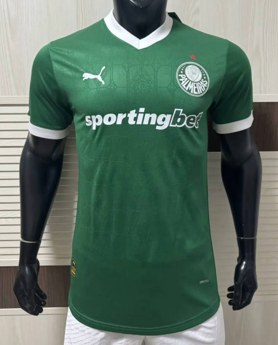 2025-26Mens Palmeiras Home Player Version Soccer Jersey