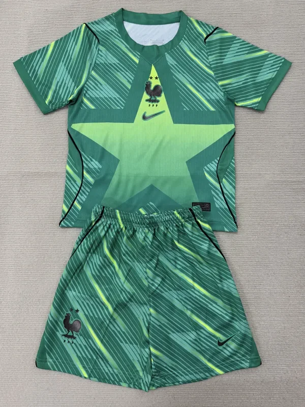 2026-27 Kids France Green Goalkeeper Soccer Jersey