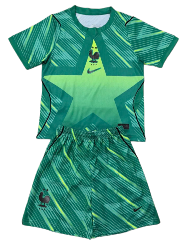 2026-27 Kids France Green Goalkeeper Soccer Jersey