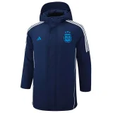 2024-25 Argentina Royal Blue Hooded Windbreaker Fabric Cotton Coat #G184