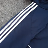 2024-25 Argentina Royal Blue Hooded Windbreaker Fabric Cotton Coat #G184