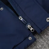 2024-25 Argentina Royal Blue Hooded Windbreaker Fabric Cotton Coat #G184