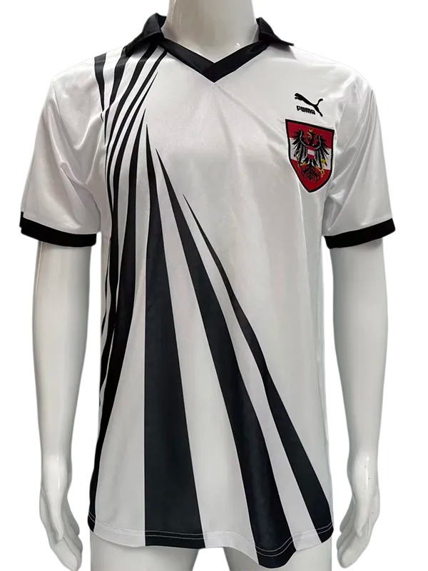 1990-1991 Austria White Retro Soccer Jersey