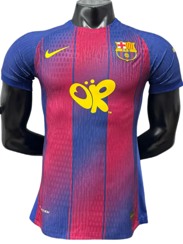 2025-26  Barcelona Home Print Personalized AD Player Version Soccer Jersey