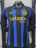2026-27 Inter Milan Home Long Sleeve Player Version Soccer Jersey