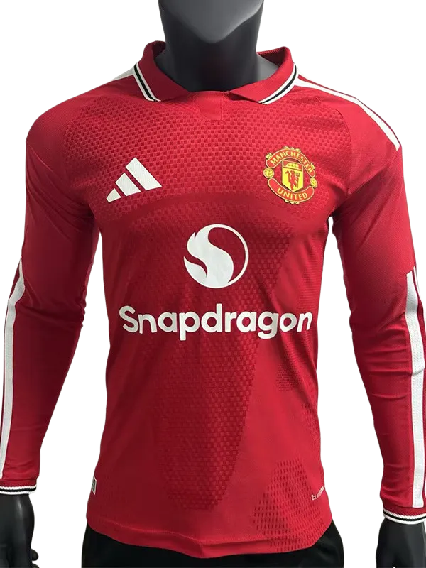 2026-27 Manchester United Home Long Sleeve Player Version Soccer Jersey