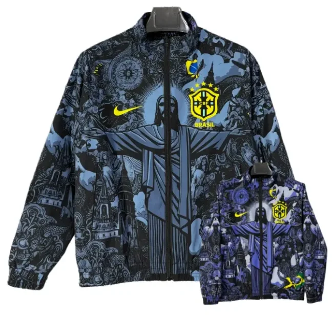 2026-27 Brazil  black purple Double Sided Windbreaker