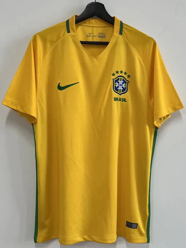 2016 Brazil Home Retro Soccer Jersey